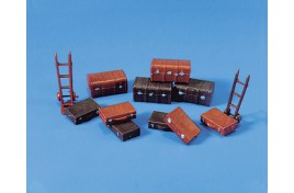 Trunks, Suitcases & 2 x Barrows OO Scale